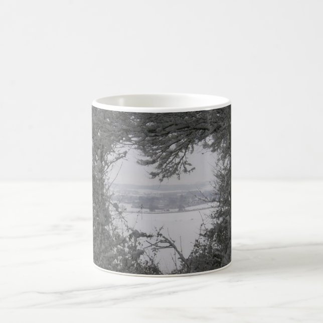 Winterschnee Herz Weihnachten Foto Kaffee Tee Tass Kaffeetasse (Mittel)