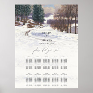 Winterschnee Hochzeit im Wasser Poster