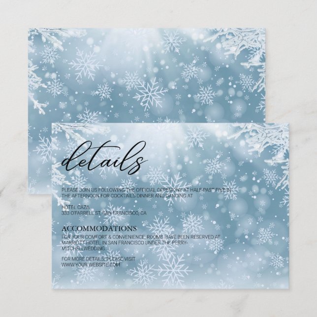 Winterschnee-Hochzeitskarte Dankeskarte (Vorne/Hinten)