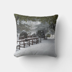 Winterschnee im Park Kissen