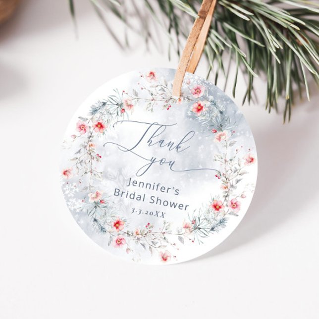 Winterschnee in der Liebe Brautparty vielen Dank Geschenkanhänger (Von Creator hochgeladen)