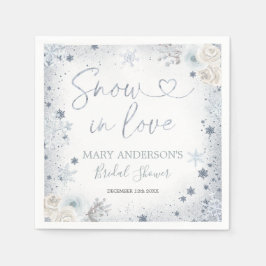 Winterschnee in der Liebe Snowflake Brautparty Pap Serviette