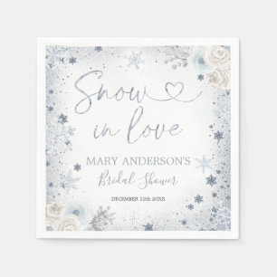 Winterschnee in der Liebe Snowflake Brautparty Pap Serviette