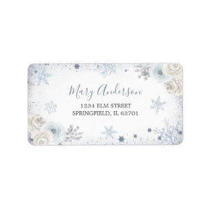 Winterschnee in der Liebe Snowflake Dusche Adresse Adressaufkleber
