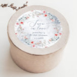 Winterschnee in Liebe elegantes Brautparty Runder Aufkleber<br><div class="desc">Winterschnee in Liebe elegante Brautparty Classic Round Sticker Matching Artikel erhältlich.</div>