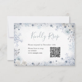 Winterschnee in Liebe Snowflake Bridal QR Rsvp Car Dankeskarte