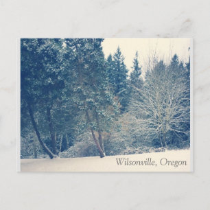 Winterschnee in Wilsonville, Oregon Postkarte