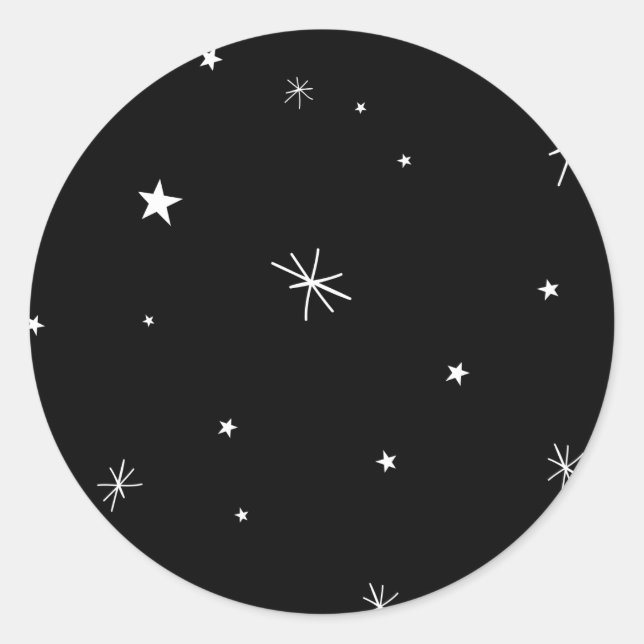 Winterschnee, Nachtgalaxie Runder Aufkleber (Vorderseite)
