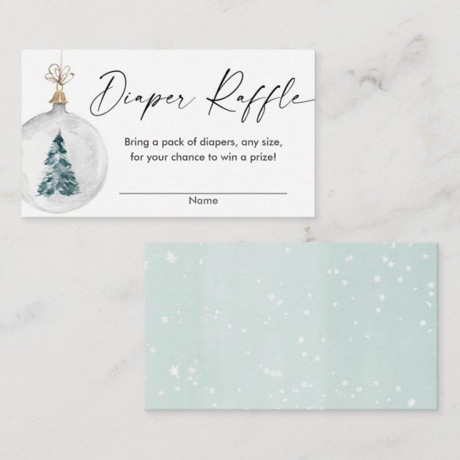 Winterschnee-Ornament-Babydusche-Windpreisraffinat Begleitkarte (Vorne/Hinten)
