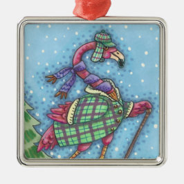 WINTERSCHNEE, PINK FLAMINGO CHRISTMAS ORNAMENT
