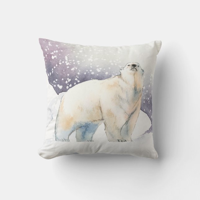 Winterschnee-Polar-Bärenkissen Kissen (Vorderseite)