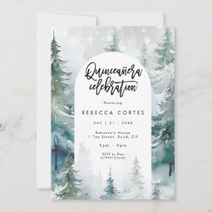 Winterschnee Quinceanera 15. Geburtstag Einladung