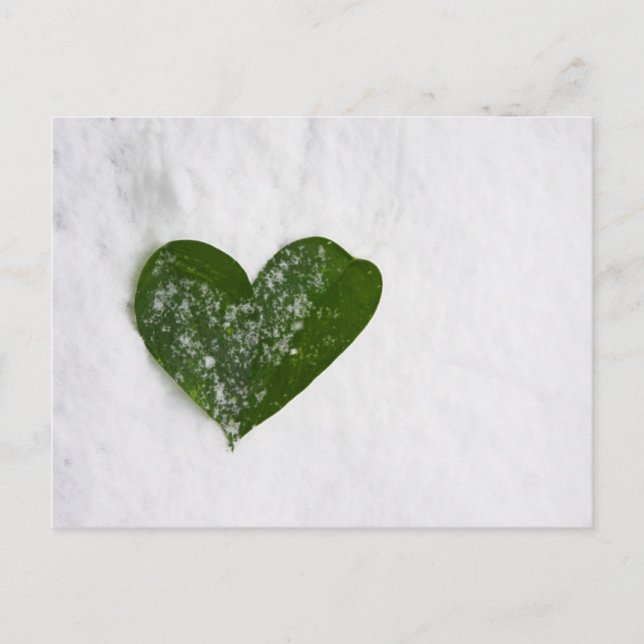 Winterschnee Romantisches Herz der Liebe Postkarte (Vorderseite)