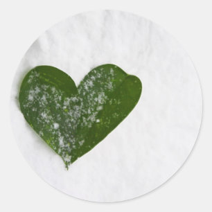 Winterschnee Romantisches Herz der Liebe Runder Aufkleber