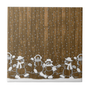 Winterschnee Snowman Peace Liebe Destiny Fliese