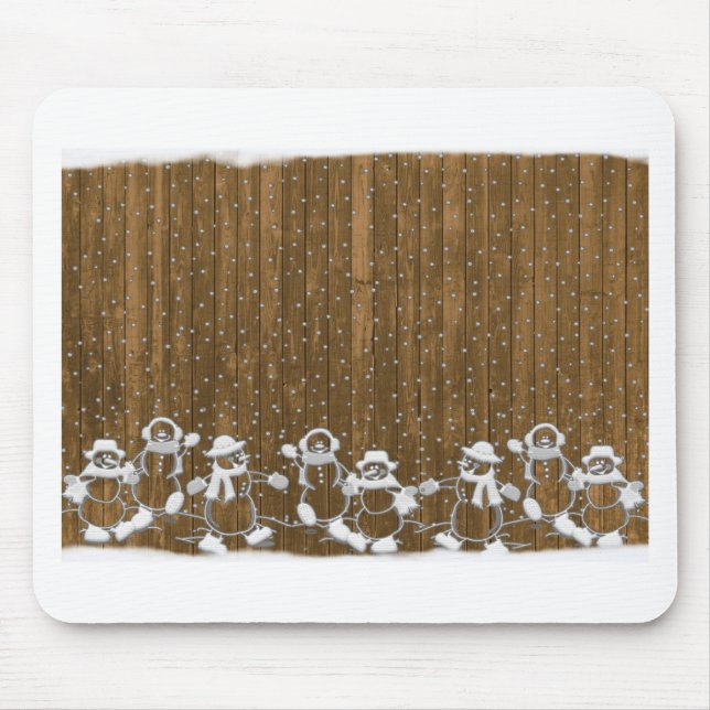 Winterschnee Snowman Peace Liebe Destiny Mousepad (Vorne)