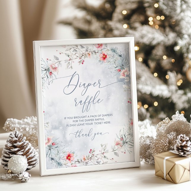 Winterschnee staubige blaue Weihnachtsweinverlosun Poster (Von Creator hochgeladen)