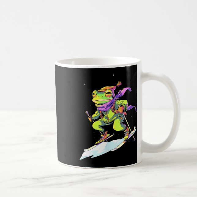 Winterschnee von Frosch Ski Ski Ski Kaffeetasse (Rechts)