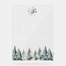 Winterschnee Weihnachten Hochzeit Begrüßungszeiche Acrylschild