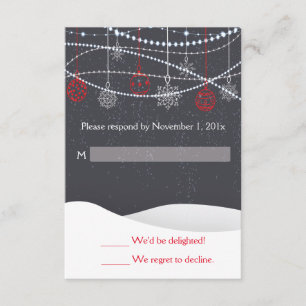 Winterschnee Weihnachten Hochzeit RSVP-Karte RSVP Karte