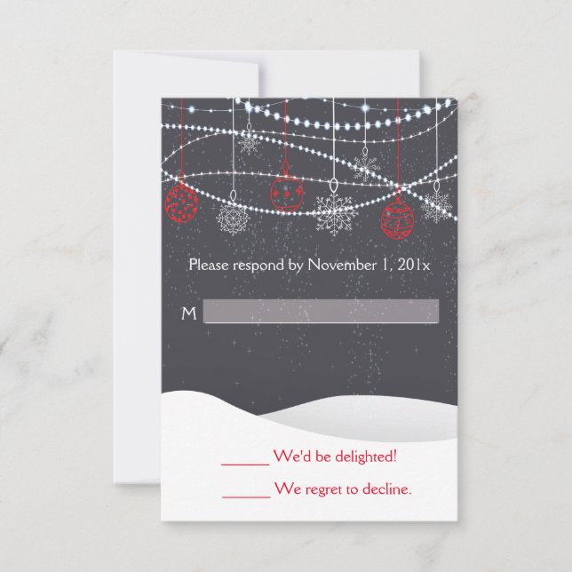 Winterschnee Weihnachten Hochzeit RSVP-Karte RSVP Karte (Vorderseite)