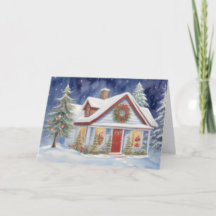 Winterschnee Weihnachten im Aquarellhaus