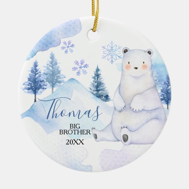 Winterschneebar Artics Big Brother Weihnachten Keramik Ornament (Vorne)
