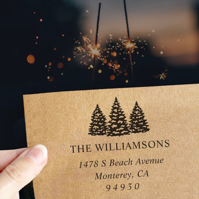 Winterschneebaum-Rücksendeadresse Permastempel (Von Creator hochgeladen)