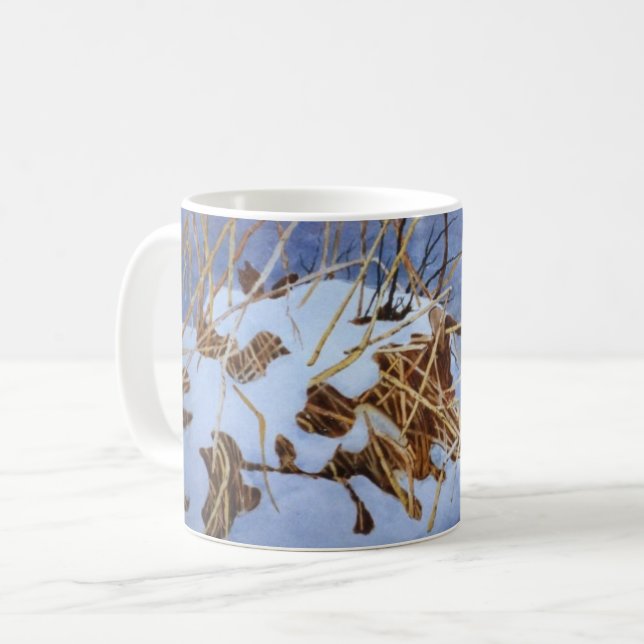 Winterschneebedeckte Wintergras Tasse (Vorderseite Links)
