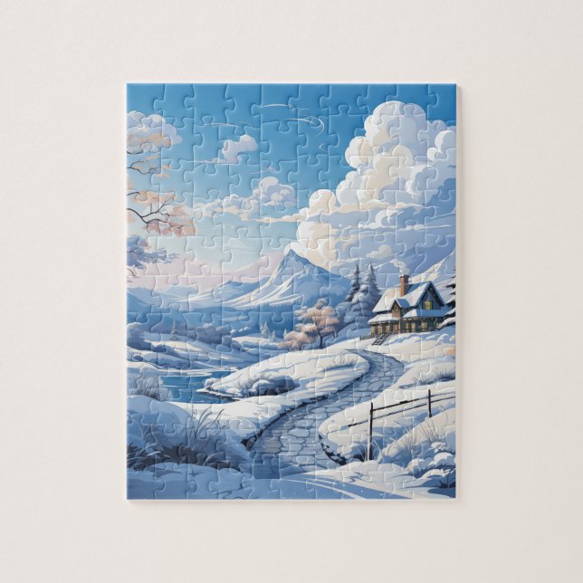 Winterschneeberg im Country-Puzzle (Vertikal)