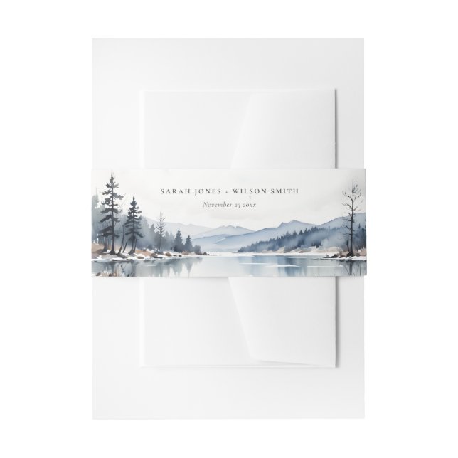 Winterschneeberg Landschaft Seenlandschaft Hochzei Einladungsbanderole (Vorderseite Beispiel)