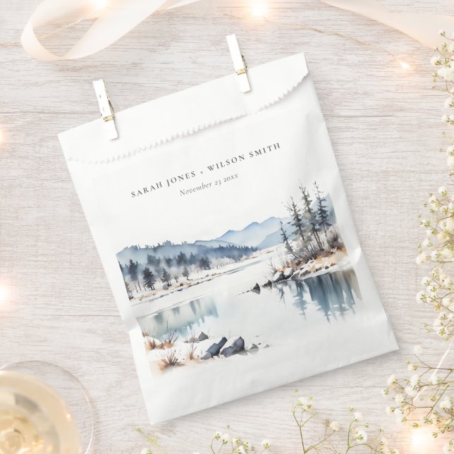 Winterschneeberg Landschaft Seenlandschaft Hochzei Geschenktütchen (Ausgeschnitten)