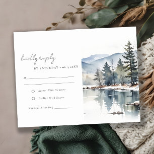 Winterschneeberg Landschaft Seenlandschaft Hochzei RSVP Karte