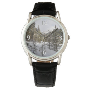 Winterschneebergszene in Montana Armbanduhr