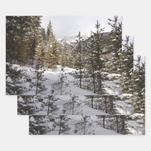 Winterschneebergszene in Montana Geschenkpapier Set