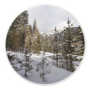 Winterschneebergszene in Montana Keramikknauf