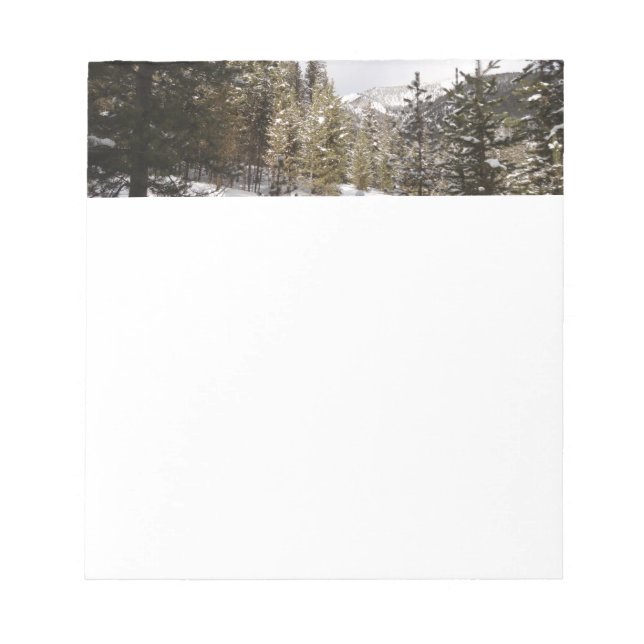 Winterschneebergszene in Montana Notizblock (Vorderseite)
