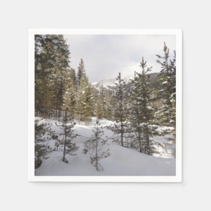 Winterschneebergszene in Montana Serviette