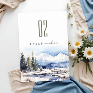Winterschneebergwelt Hochzeit Tischnummer