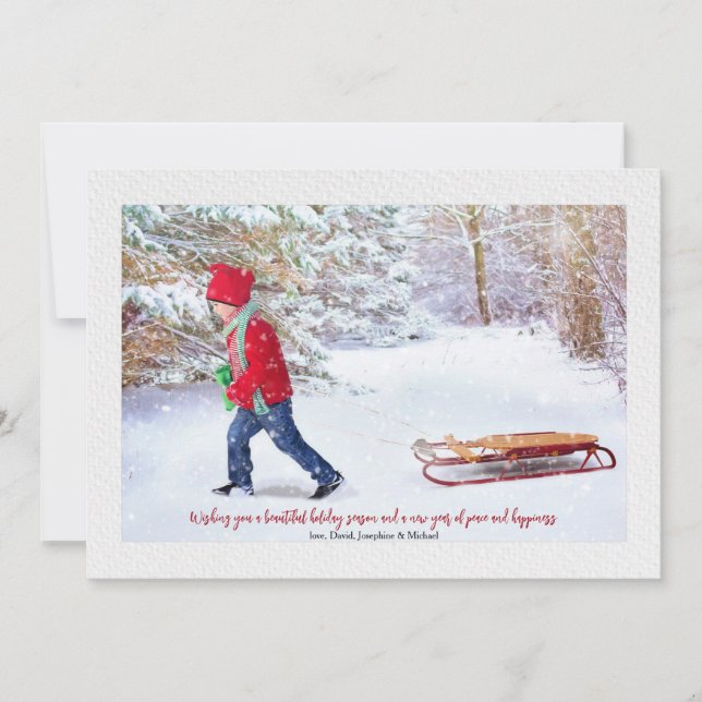 Winterschneebezug Foto-Urlaubskarte Feiertagskarte (Vorderseite)