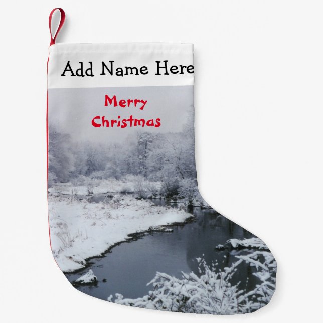 Winterschneebrücke Frohe Weihnachten Strumpf Kleiner Weihnachtsstrumpf (Vorderseite)