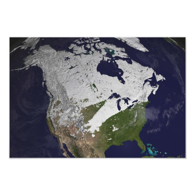 Winterschneedecke auf der Nordhalbkugel Fotodruck (Vorne)