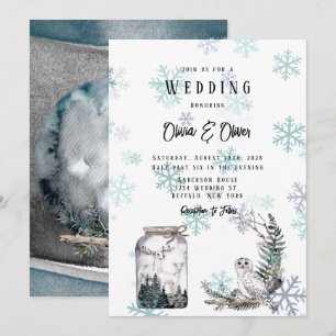 Winterschneedecke Hochzeit der Hirschwasserfarbe Einladung