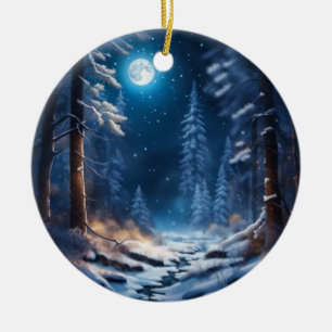 Winterschneedesign Keramik Ornament