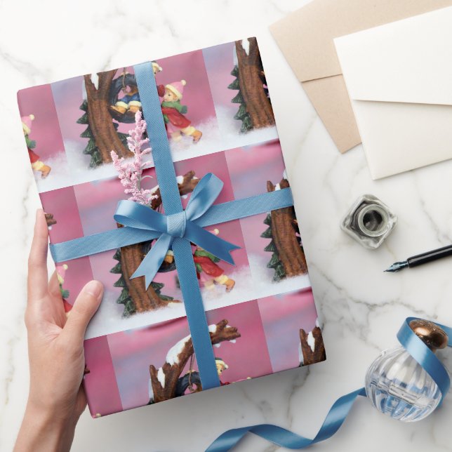 Winterschneeerlebnis mit Kindern - Rosa Geschenkpapier (Schenken)