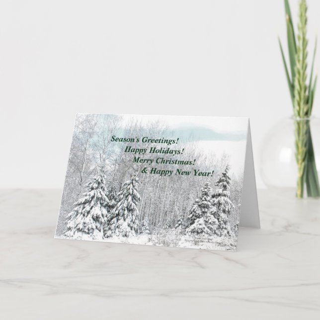 Winterschneefaden! Feiertagskarte (Vorderseite)