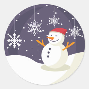 Winterschneefahrer-T - Shirt Runder Aufkleber