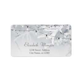 Winterschneefälle Hochzeit Adressaufkleber