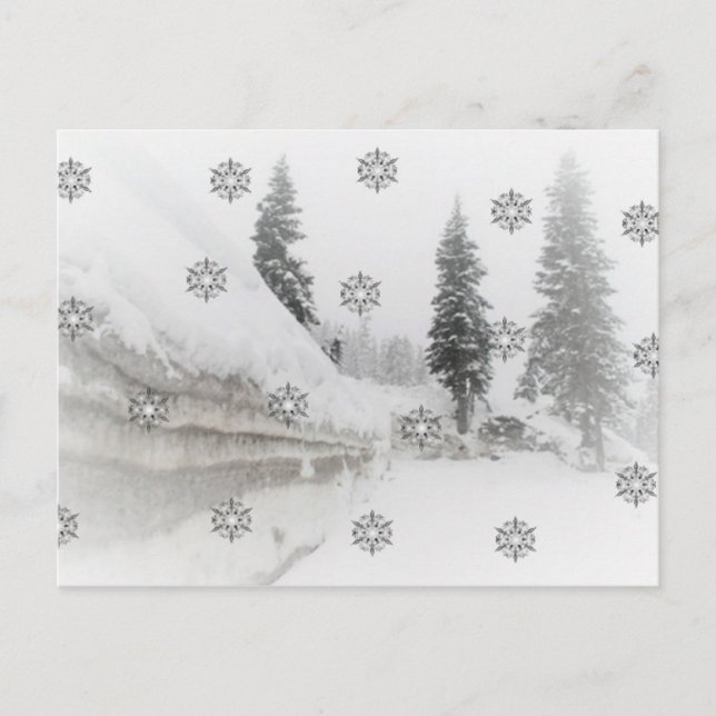 Winterschneefeste Feiertagspostkarte (Vorderseite)
