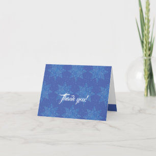 Winterschneeflocke Blaue individuelle Note Card Dankeskarte